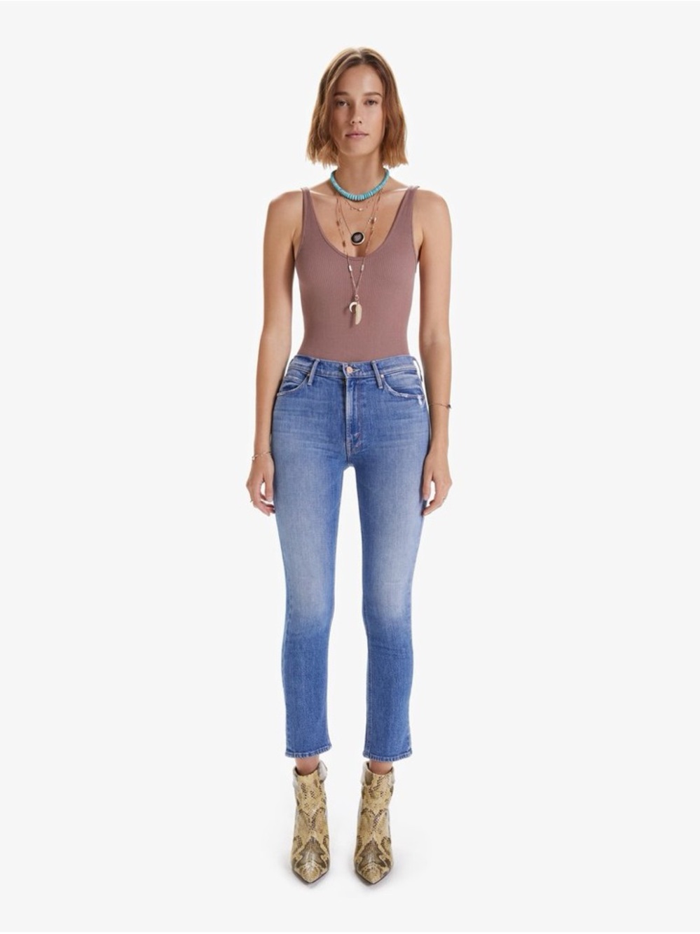 MOTHER The Mid Rise Dazzler Ankle Jeans in Cut & Paste Womens Size 27